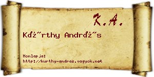 Kürthy András névjegykártya